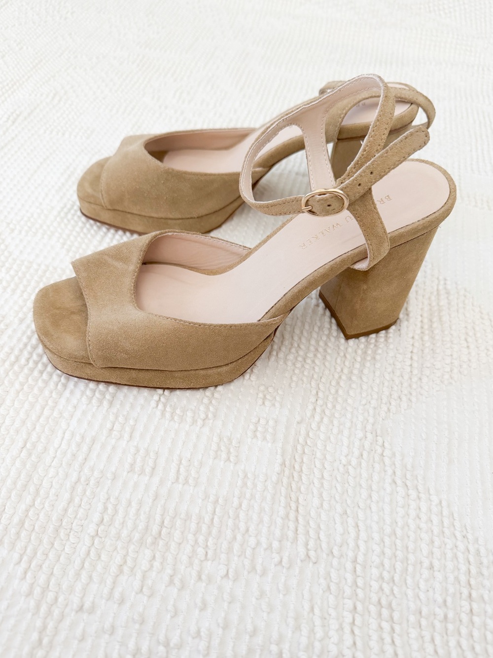Brochu walker The Valencia Sandal Suede Block Heels in Antler - Picture 2 of 7